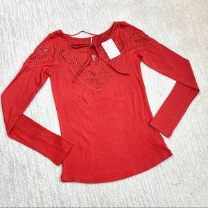 ✨ NWT! Free People “With Love” Crochet Lace Top